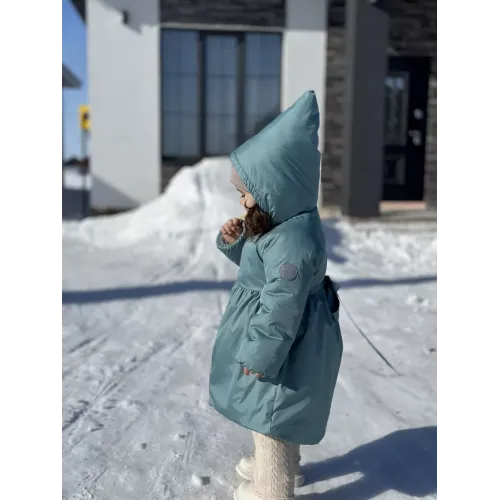 Пальто демисезонное — голубой, зеленый