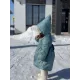 Пальто демисезонное — голубой, зеленый